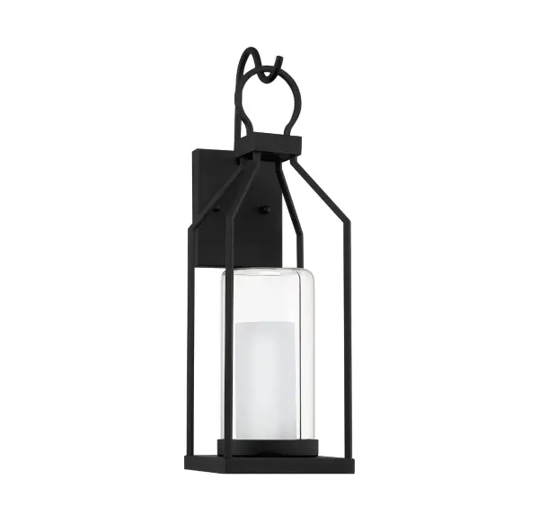 Hamilton 1-Light Outdoor Wall Lantern in Matte Black - alternate view