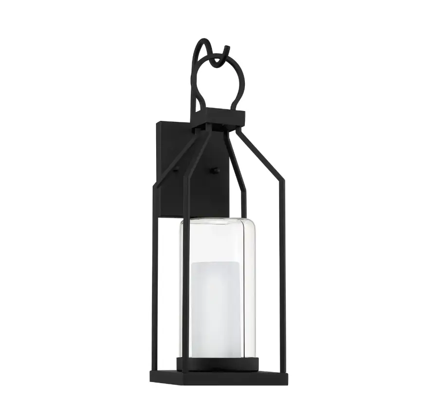 Hamilton 1-Light Outdoor Wall Lantern in Matte Black - Image 2