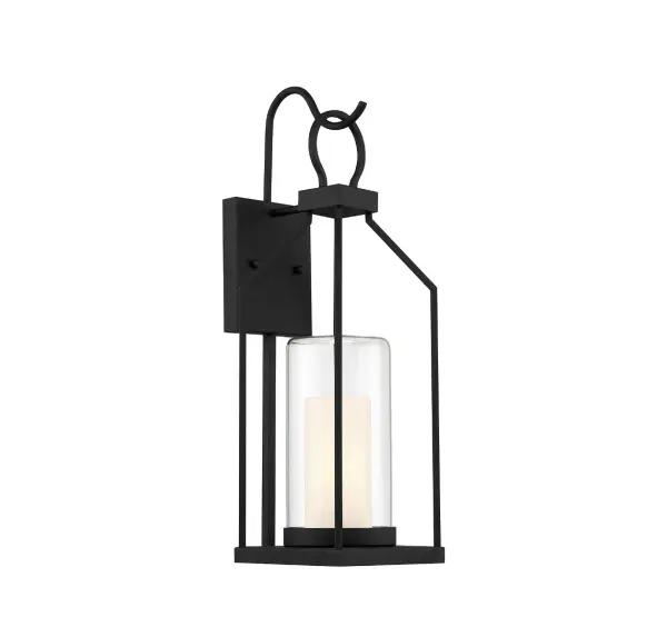 Hamilton 1-Light Outdoor Wall Lantern in Matte Black - Image 4