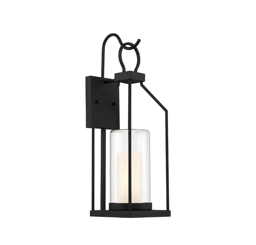 Hamilton 1-Light Outdoor Wall Lantern in Matte Black - Image 4