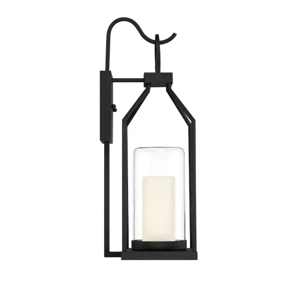 Hamilton 1-Light Outdoor Wall Lantern in Matte Black - Image 5