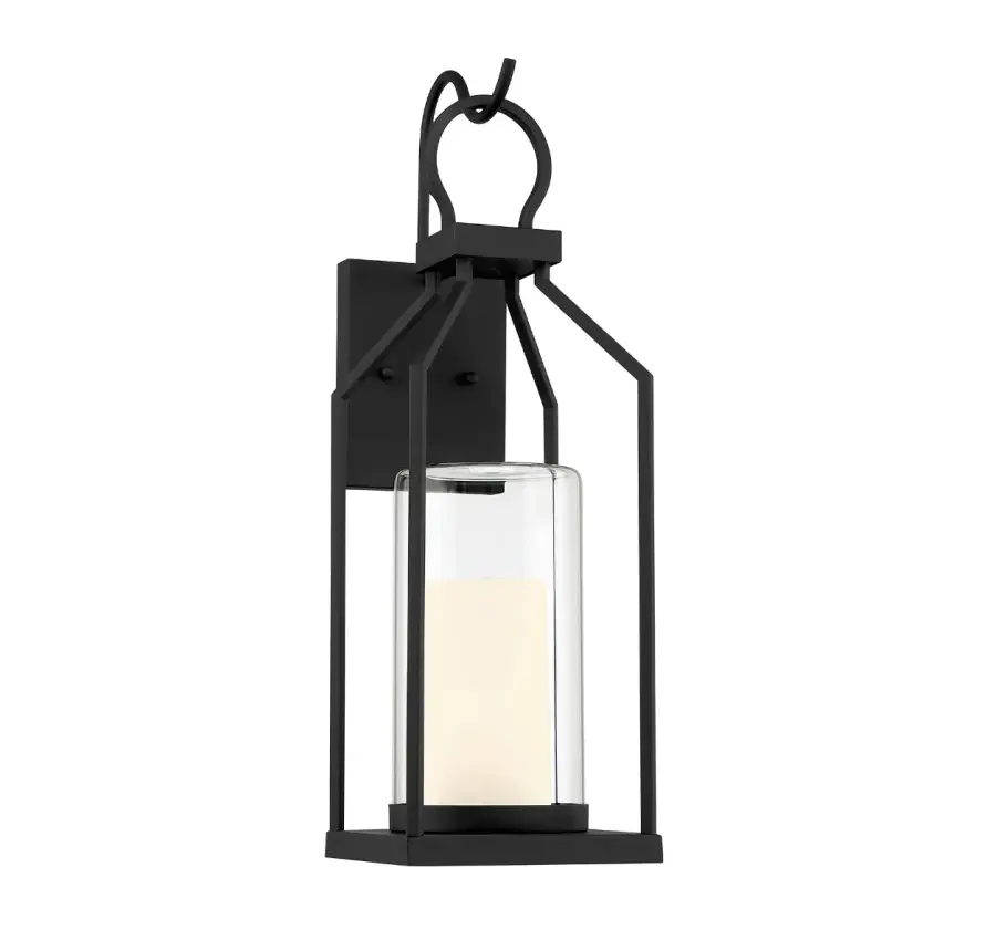 Hamilton 1-Light Outdoor Wall Lantern in Matte Black - Image 1