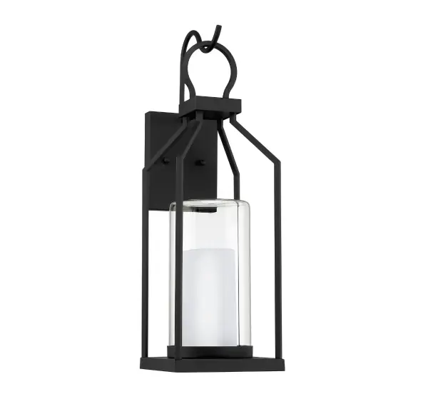 Hamilton 1-Light Outdoor Wall Lantern in Matte Black - alternate view