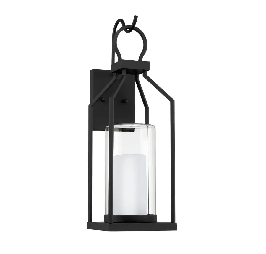 Hamilton 1-Light Outdoor Wall Lantern in Matte Black - Image 2