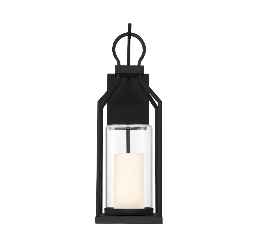 Hamilton 1-Light Outdoor Wall Lantern in Matte Black - Image 3