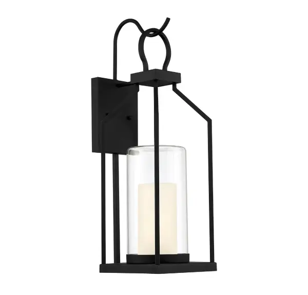 Hamilton 1-Light Outdoor Wall Lantern in Matte Black - Image 4