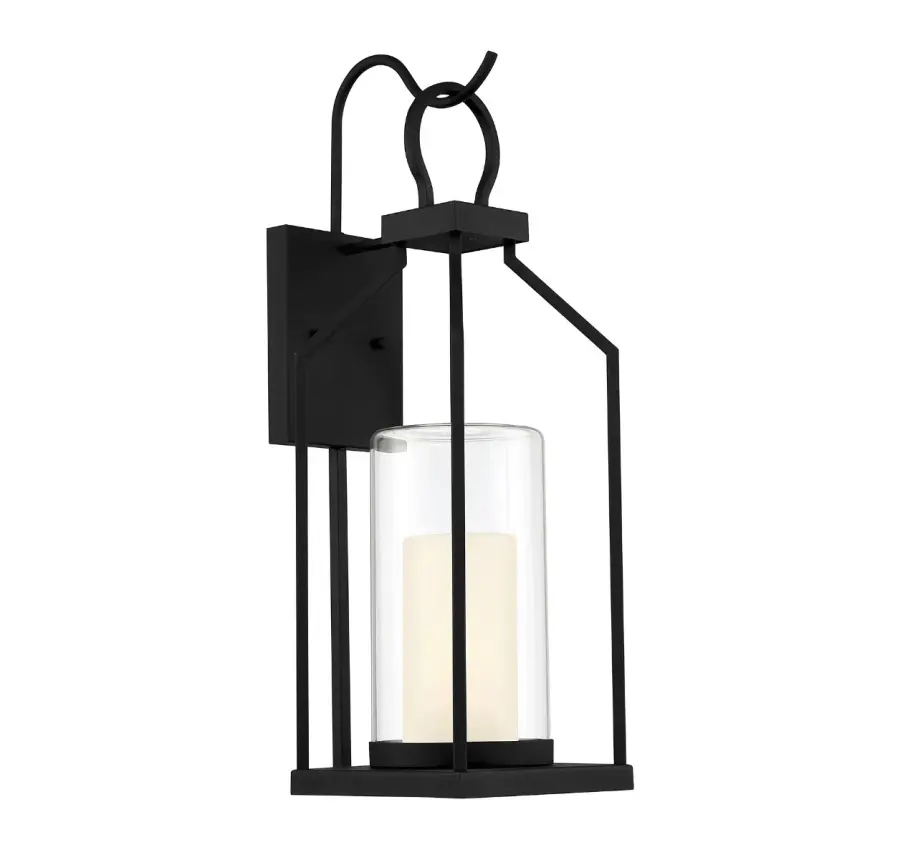 Hamilton 1-Light Outdoor Wall Lantern in Matte Black - Image 4