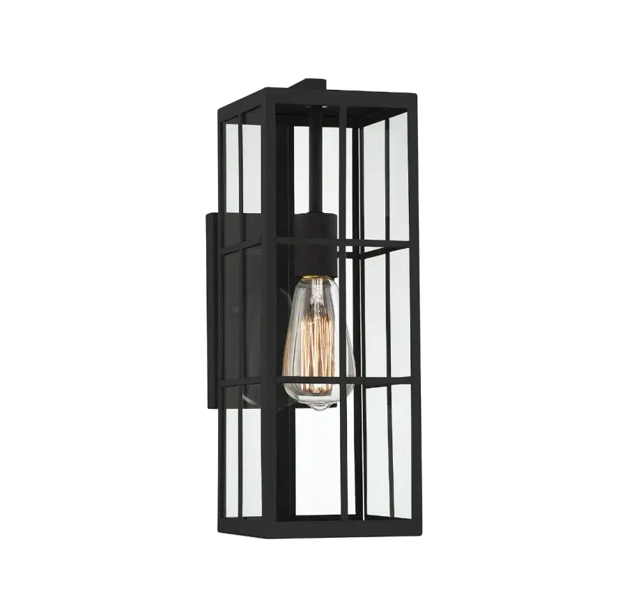 Ericson 1-Light Outdoor Wall Lantern in Matte Black - Image 1