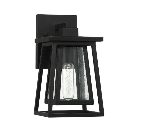 Denver 1-Light Outdoor Wall Lantern in Matte Black - alternate view