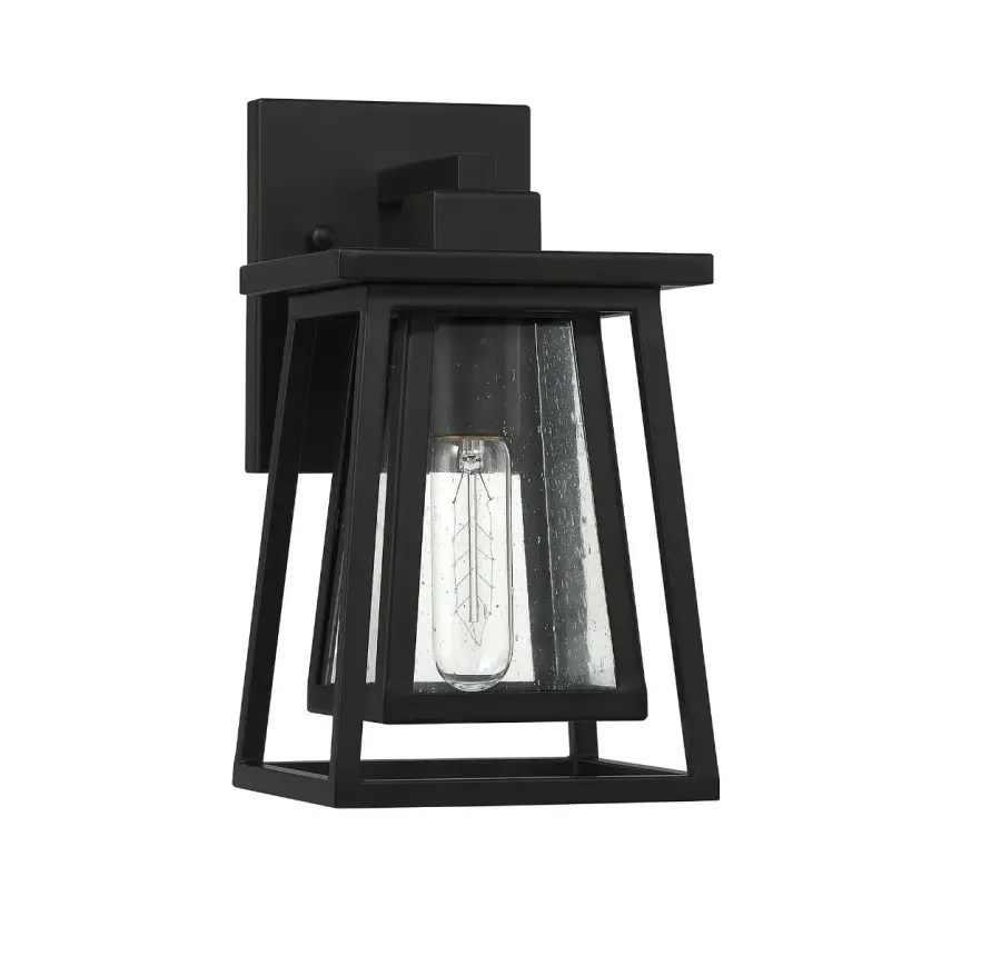 Denver 1-Light Outdoor Wall Lantern in Matte Black - Image 2