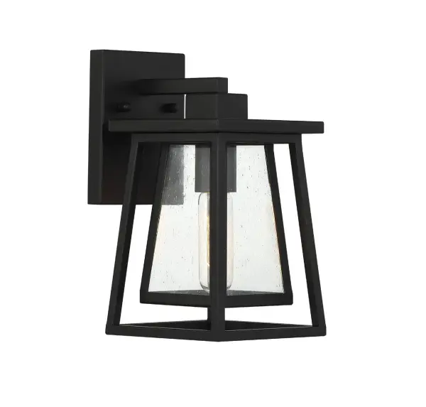 Denver 1-Light Outdoor Wall Lantern in Matte Black - Image 4