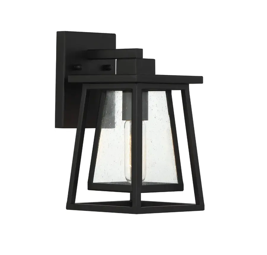 Denver 1-Light Outdoor Wall Lantern in Matte Black - Image 4