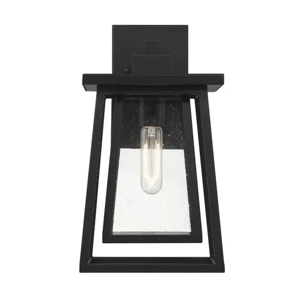 Denver 1-Light Outdoor Wall Lantern in Matte Black - Image 3
