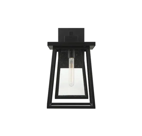 Denver 1-Light Outdoor Wall Lantern in Matte Black - Image 3