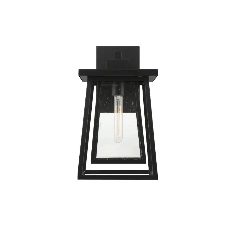 Denver 1-Light Outdoor Wall Lantern in Matte Black - Image 3