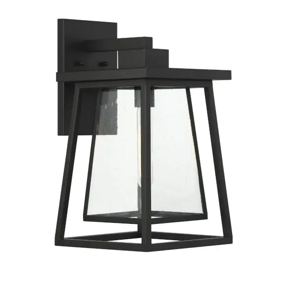 Denver 1-Light Outdoor Wall Lantern in Matte Black - Image 4