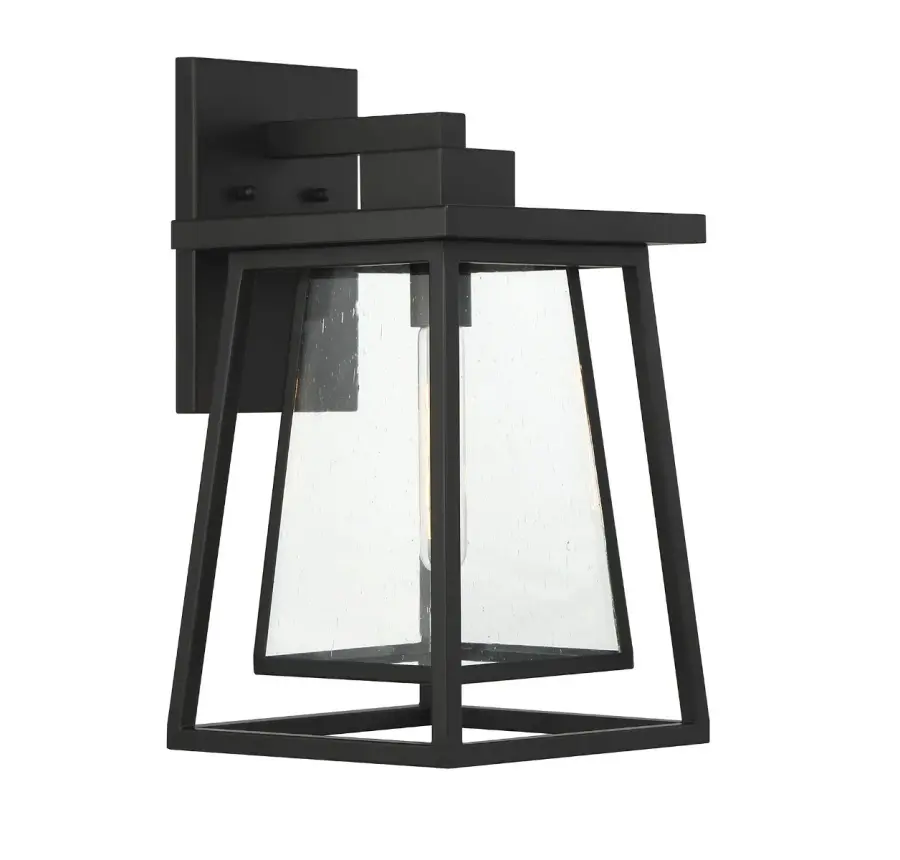 Denver 1-Light Outdoor Wall Lantern in Matte Black - Image 4