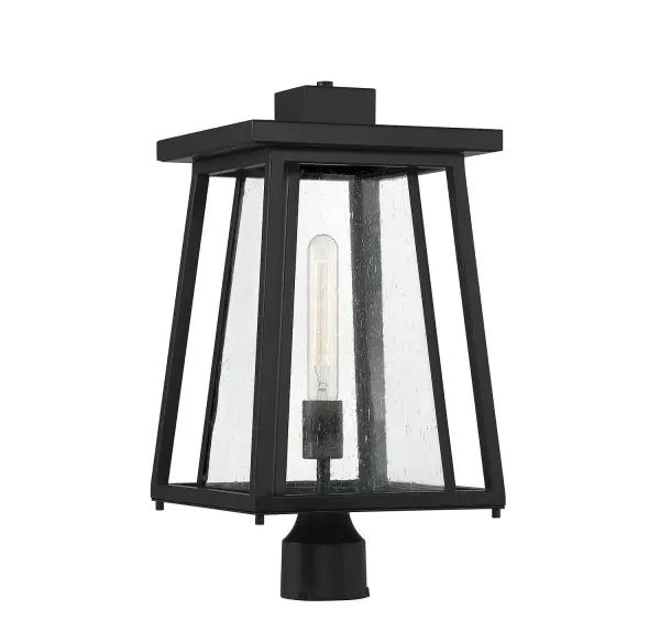 Denver One Light Outdoor Post Lantern in Matte Black - Image 1