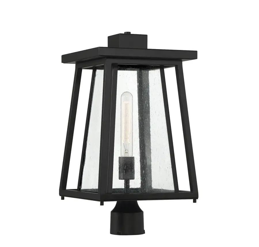 Denver One Light Outdoor Post Lantern in Matte Black - Image 1