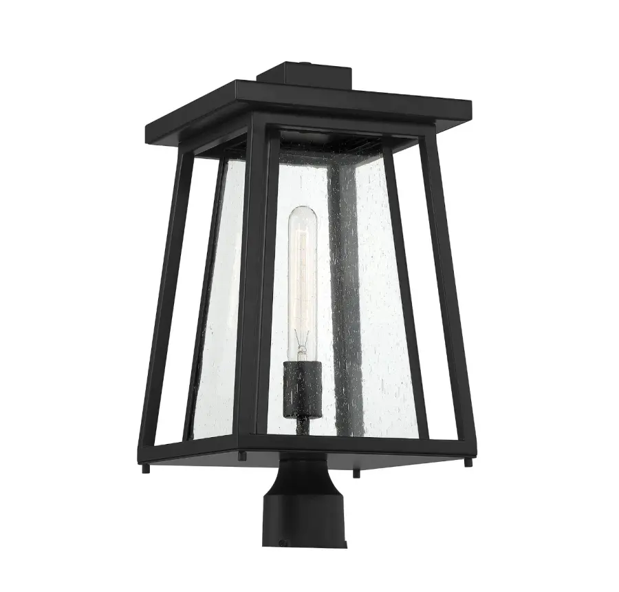 Denver 1-Light Outdoor Post Lantern in Matte Black - Image 3