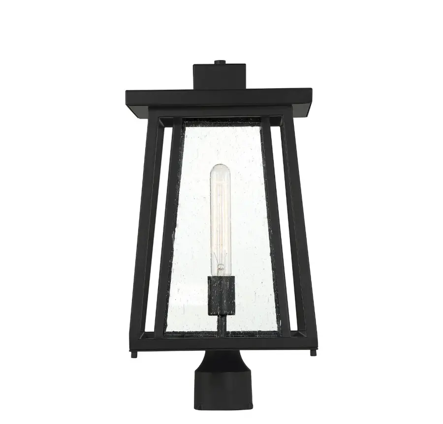 Denver 1-Light Outdoor Post Lantern in Matte Black - Image 4