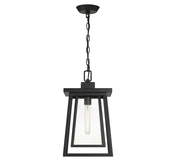 Denver 1-Light Outdoor Hanging Lantern in Matte Black - Image 5