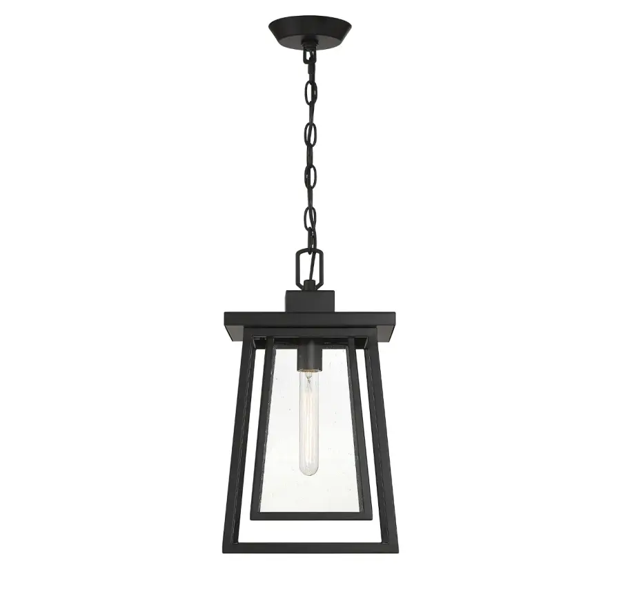 Denver 1-Light Outdoor Hanging Lantern in Matte Black - Image 5