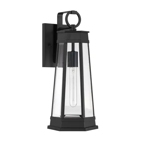 Payne 1-Light Outdoor Wall Lantern in Matte Black - alternate view