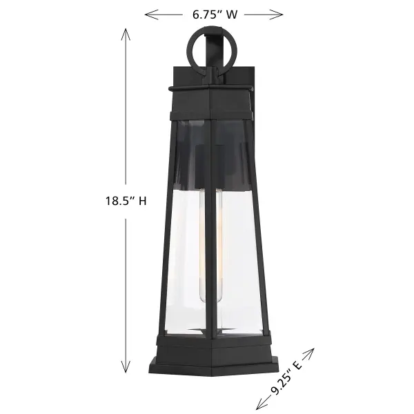 Payne 1-Light Outdoor Wall Lantern in Matte Black - Image 6