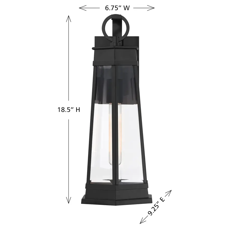 Payne 1-Light Outdoor Wall Lantern in Matte Black - Image 6