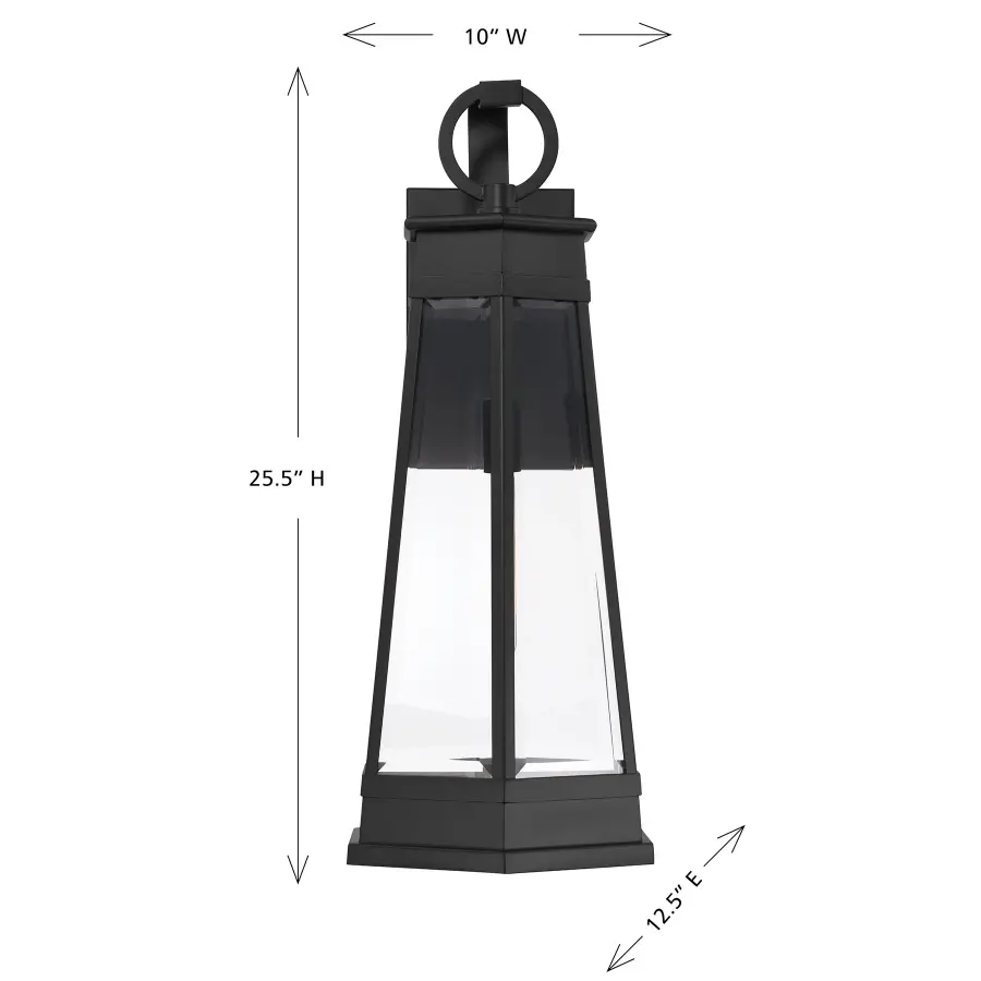 Payne 1-Light Outdoor Wall Lantern in Matte Black - Image 6