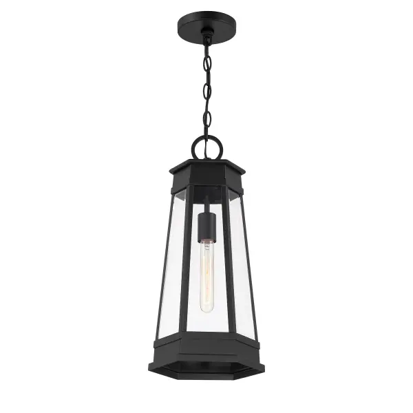 Payne 1-Light Outdoor Hanging Lantern in Matte Black - Image 3