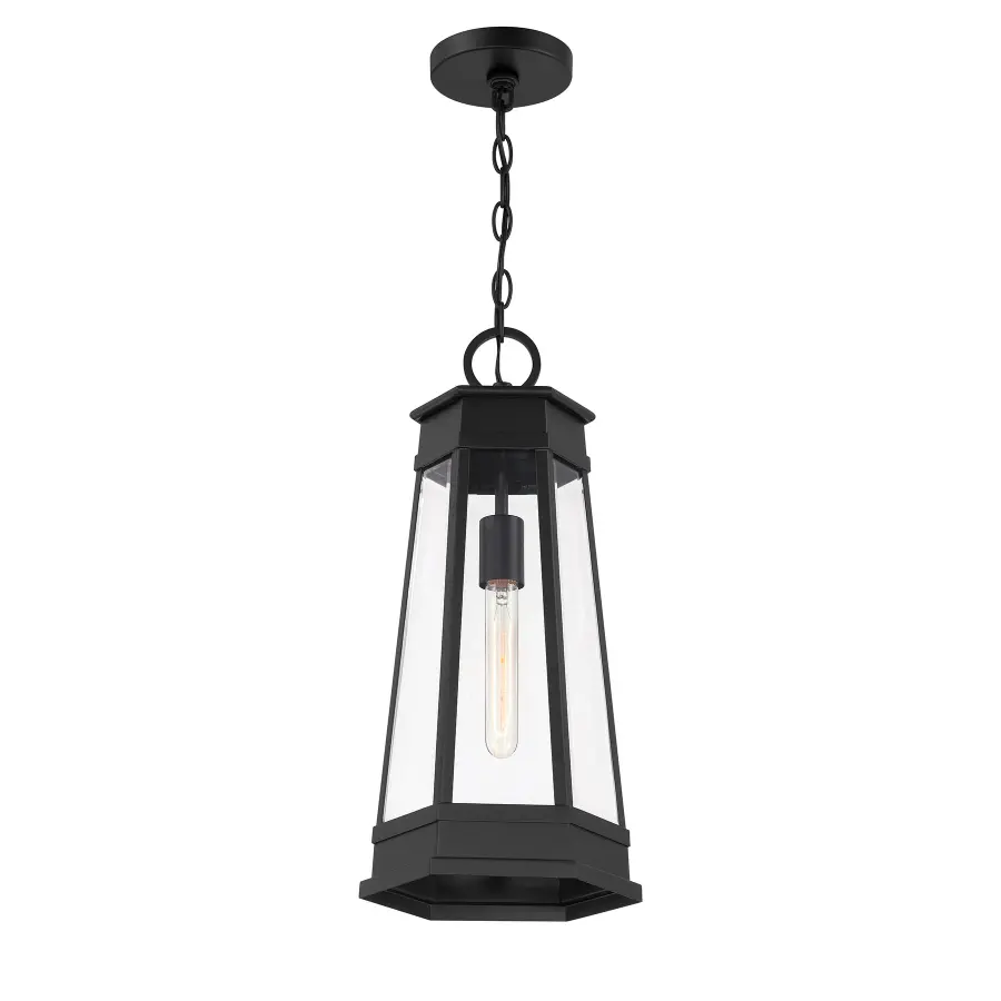 Payne 1-Light Outdoor Hanging Lantern in Matte Black - Image 3