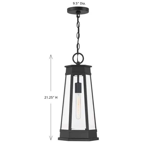 Payne 1-Light Outdoor Hanging Lantern in Matte Black - Image 6