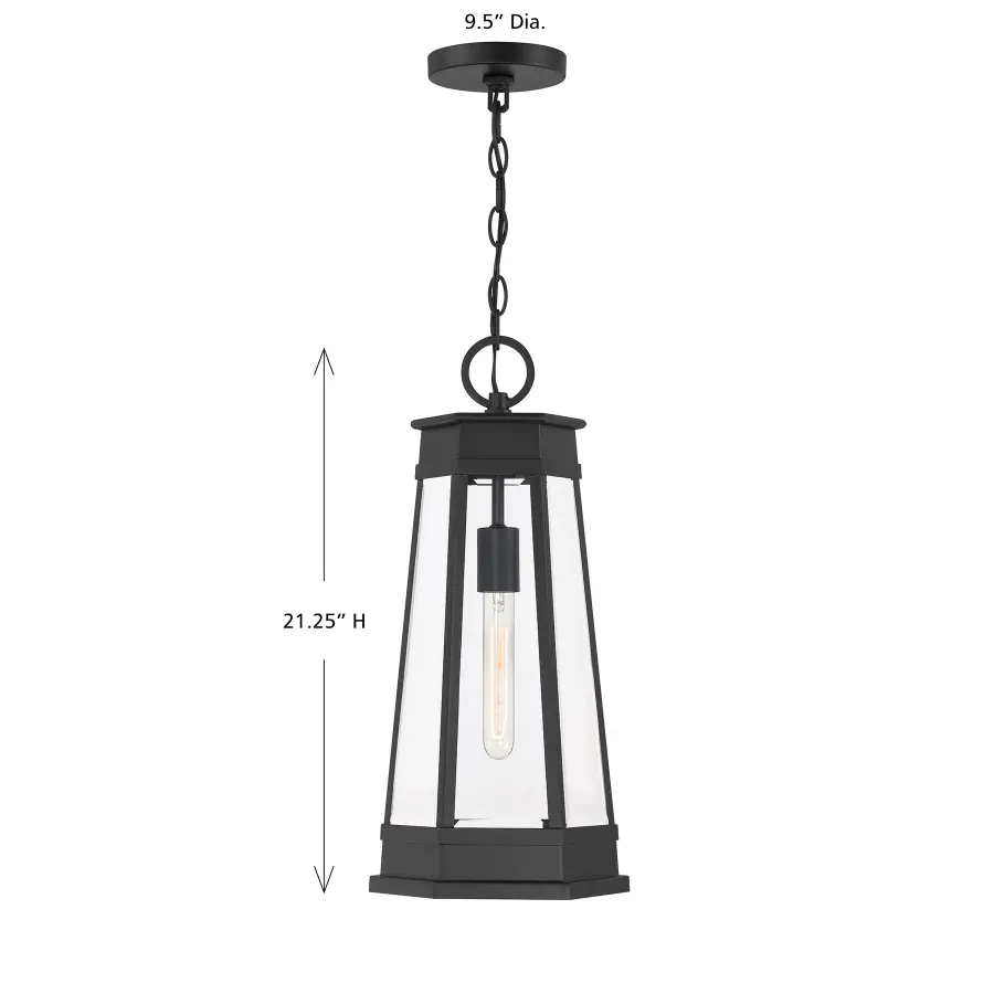 Payne 1-Light Outdoor Hanging Lantern in Matte Black - Image 6