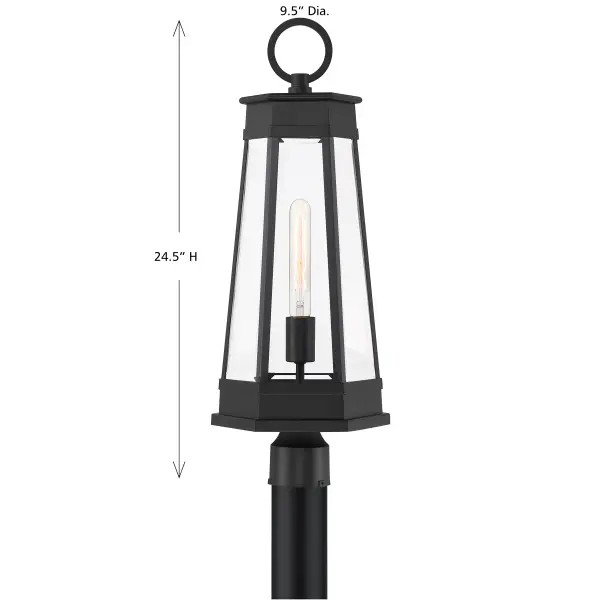 Payne 1-Light Outdoor Post Lantern in Matte Black - Image 6