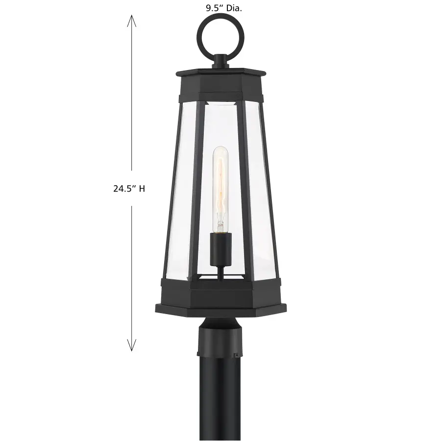 Payne 1-Light Outdoor Post Lantern in Matte Black - Image 6