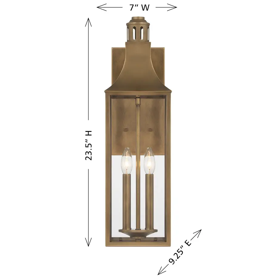 Lancaster 2-Light Outdoor Wall Lantern in Atlas Bronze - Image 6