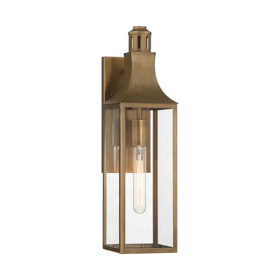 Lancaster 1-Light Outdoor Wall Lantern in Atlas Bronze - Image 1