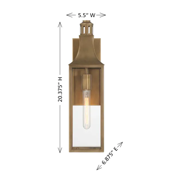 Lancaster 1-Light Outdoor Wall Lantern in Atlas Bronze - Image 6