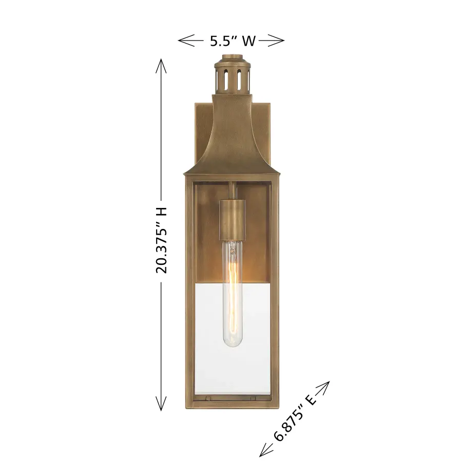 Lancaster 1-Light Outdoor Wall Lantern in Atlas Bronze - Image 6