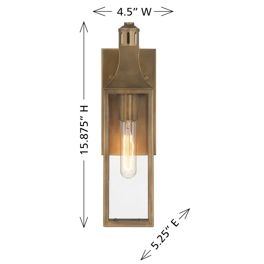 Lancaster 1-Light Outdoor Wall Lantern in Atlas Bronze - Image 6