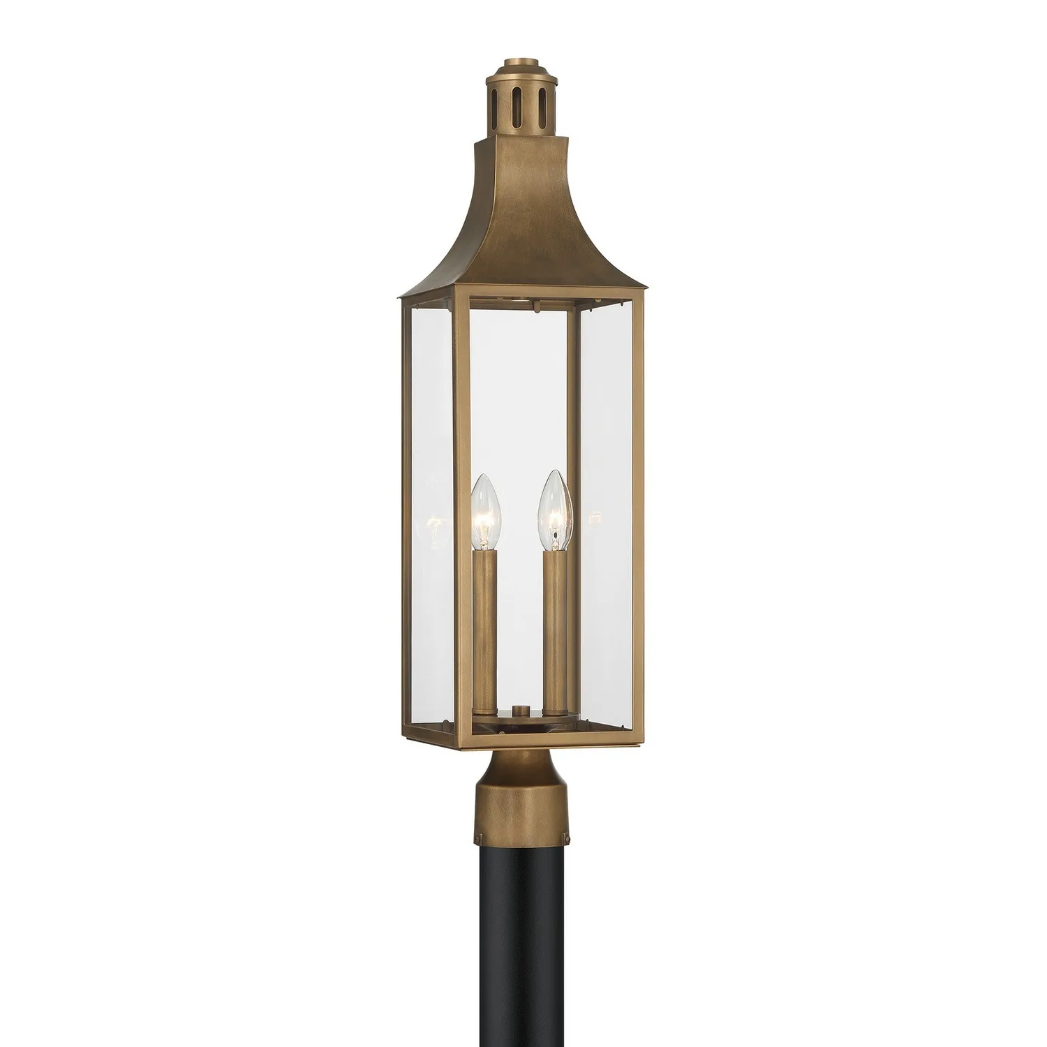 Lancaster Two Light Outdoor Post Lantern in Atlas Bronze