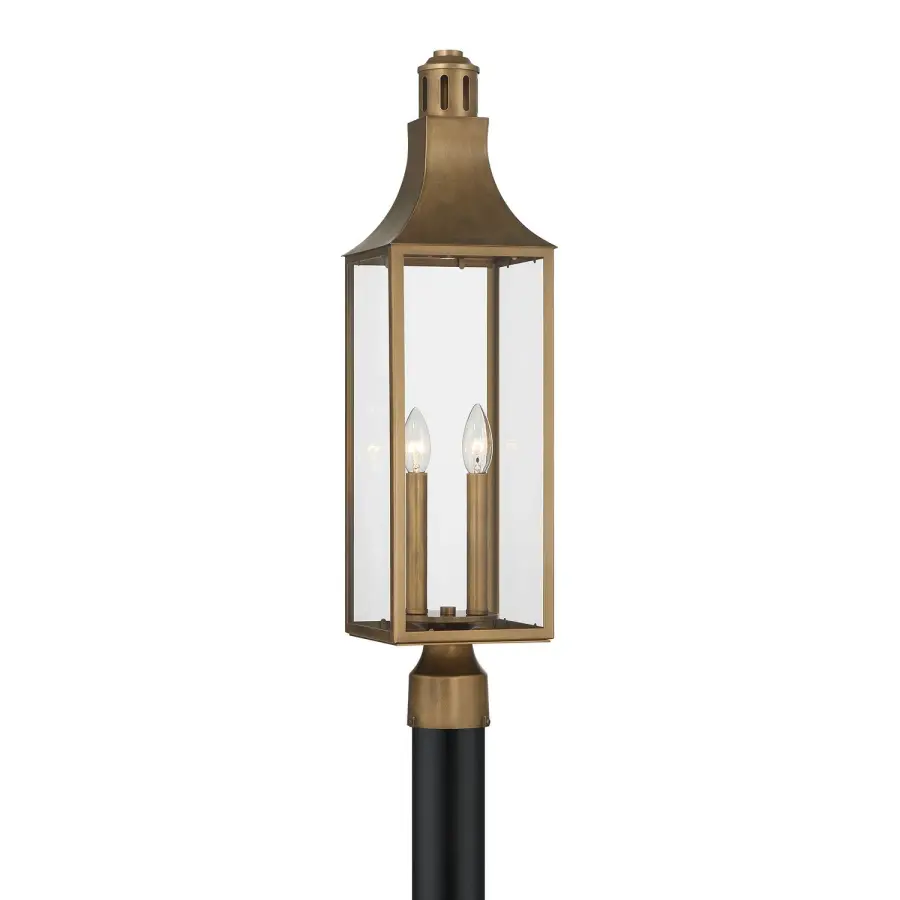 Lancaster Two Light Outdoor Post Lantern in Atlas Bronze - Image 1