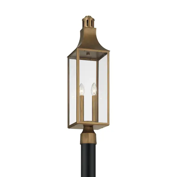 Lancaster 2-Light Outdoor Post Lantern in Atlas Bronze - Image 3