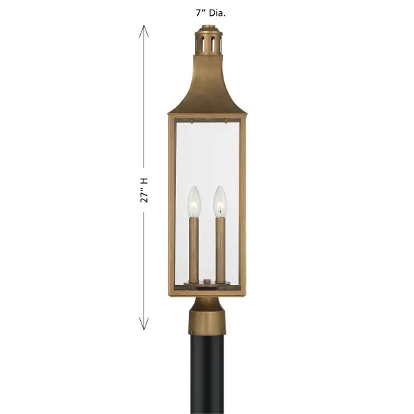 Lancaster 2-Light Outdoor Post Lantern in Atlas Bronze - Image 6