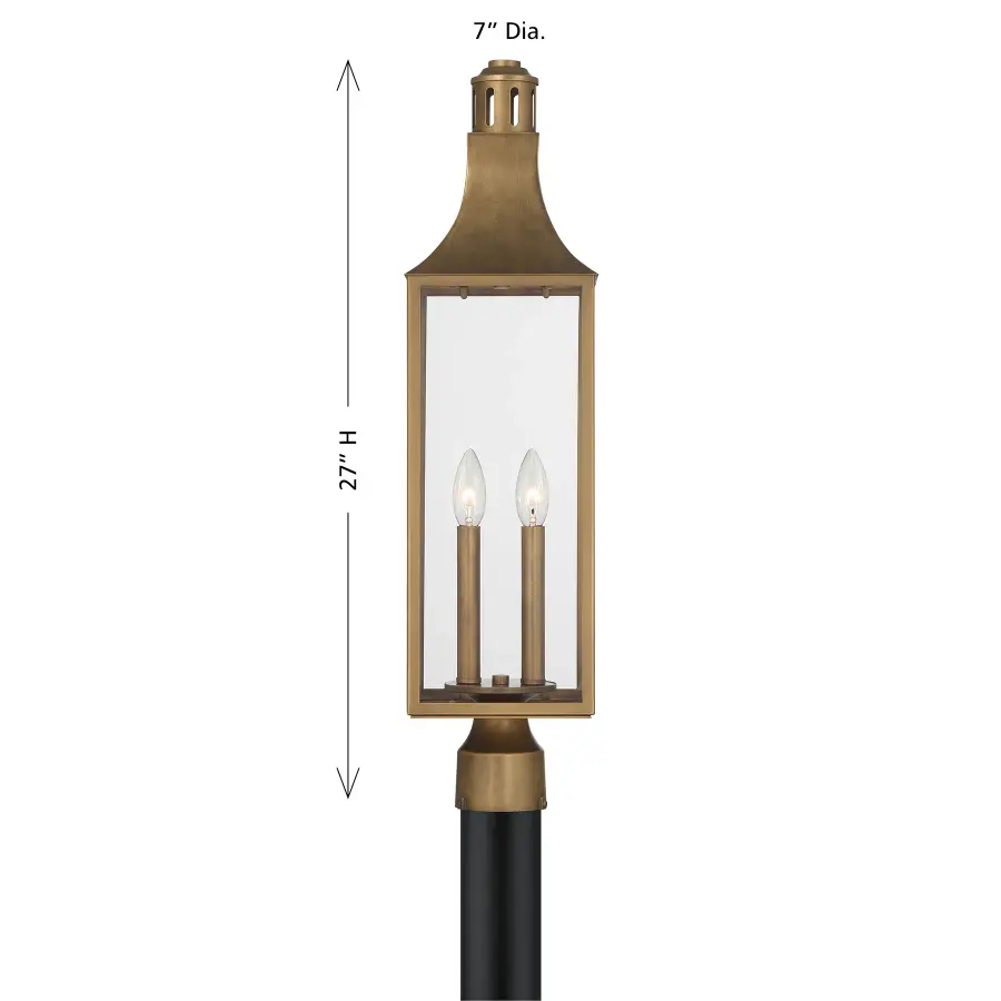 Lancaster 2-Light Outdoor Post Lantern in Atlas Bronze - Image 6