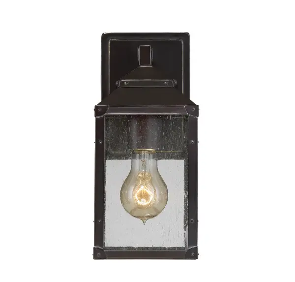 Brennan 1-Light Outdoor Wall Lantern in English Bronze with Gold - alternate view