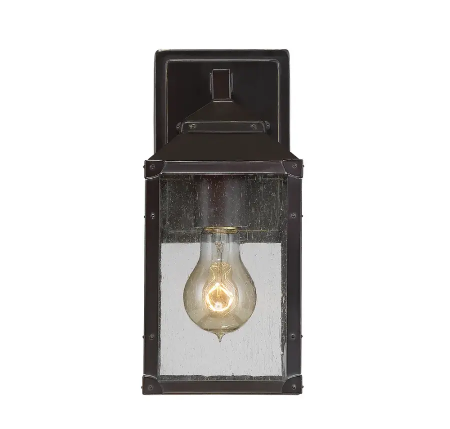 Brennan 1-Light Outdoor Wall Lantern in English Bronze with Gold - Image 2