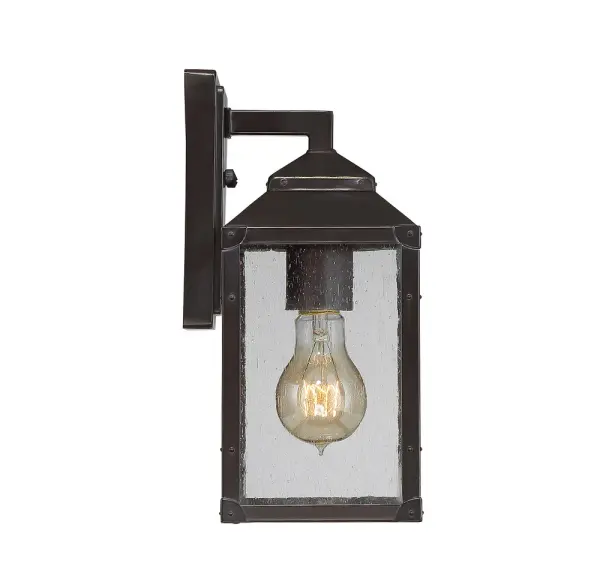 Brennan 1-Light Outdoor Wall Lantern in English Bronze with Gold - Image 3